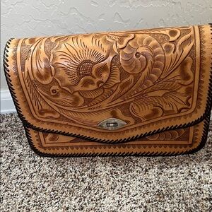 Handcrafted Tan Leather Clutch